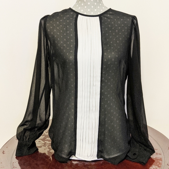 ASOS Sheer Long-Sleeve Blouse - Picture 2 of 9